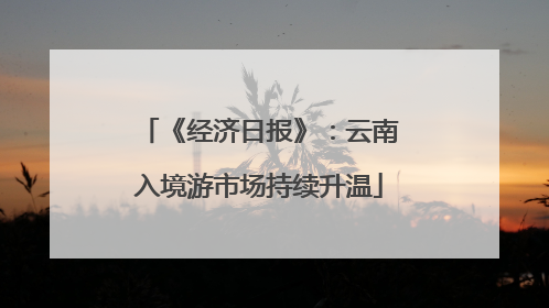 《经济日报》：云南入境游市场持续升温