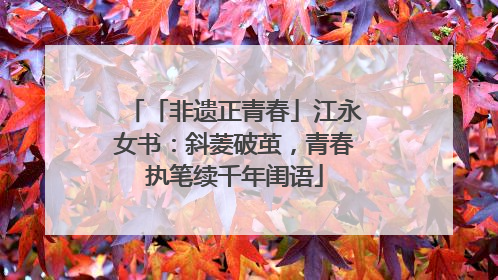 「非遗正青春」江永女书：斜菱破茧，青春执笔续千年闺语