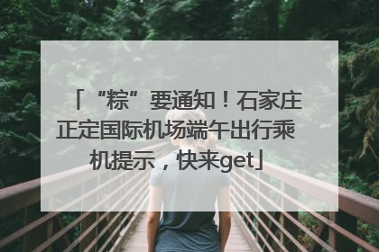 “粽”要通知！石家庄正定国际机场端午出行乘机提示，快来get