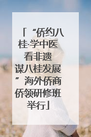 “侨约八桂·学中医 看非遗 谋八桂发展”海外侨商侨领研修班举行