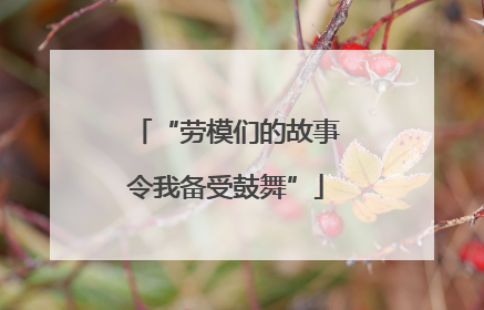 “劳模们的故事令我备受鼓舞”