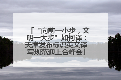 “向前一小步，文明一大步”如何译：天津发布标识英文译写规范迎上合峰会