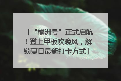 “橘洲号”正式启航！登上甲板吹晚风，解锁夏日最新打卡方式