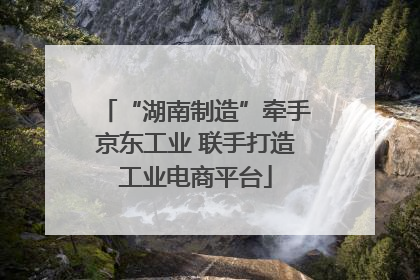 “湖南制造”牵手京东工业 联手打造工业电商平台