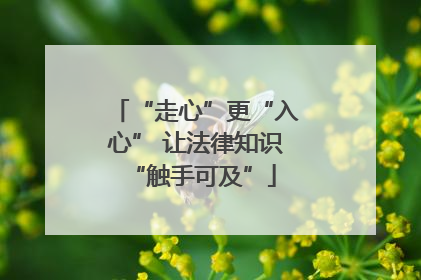 “走心”更“入心” 让法律知识 “触手可及”