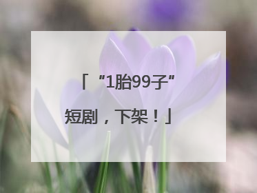 “1胎99子”短剧，下架！