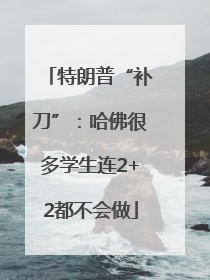 特朗普“补刀”：哈佛很多学生连2+2都不会做
