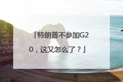 特朗普不参加G20，这又怎么了？