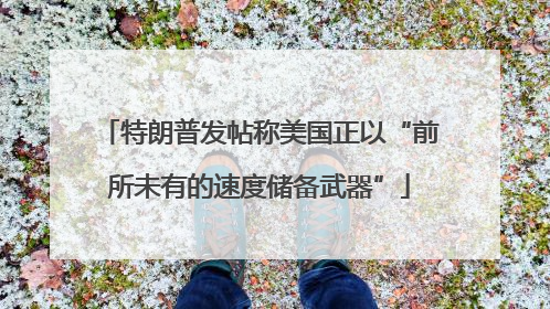 特朗普发帖称美国正以“前所未有的速度储备武器”