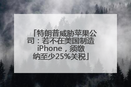 特朗普威胁苹果公司：若不在美国制造iPhone，须缴纳至少25%关税
