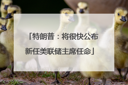 特朗普：将很快公布新任美联储主席任命