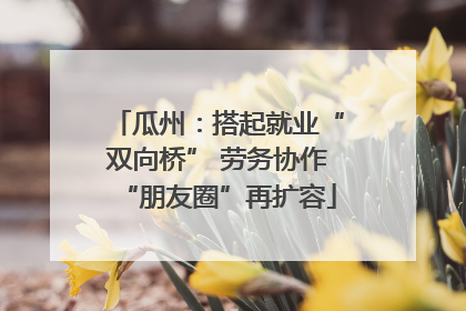 瓜州：搭起就业“双向桥” 劳务协作“朋友圈”再扩容