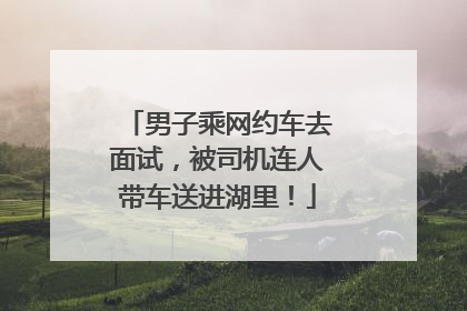 男子乘网约车去面试，被司机连人带车送进湖里！