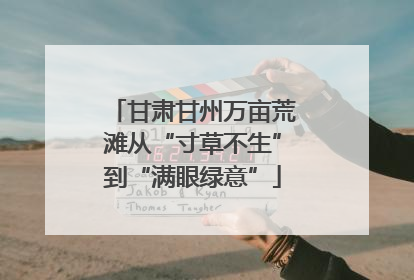 甘肃甘州万亩荒滩从“寸草不生”到“满眼绿意”