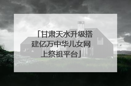 甘肃天水升级搭建亿万中华儿女网上祭祖平台