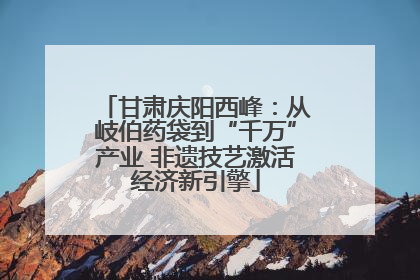 甘肃庆阳西峰：从岐伯药袋到“千万”产业 非遗技艺激活经济新引擎