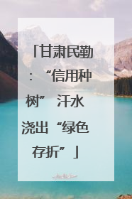 甘肃民勤：“信用种树” 汗水浇出“绿色存折”
