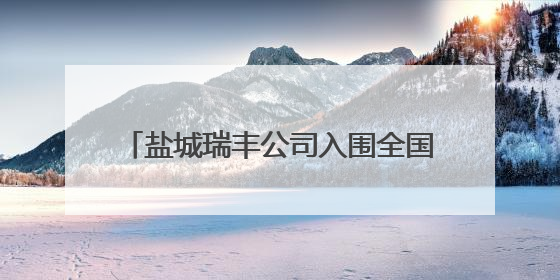 盐城瑞丰公司入围全国储粮技术示范点单位