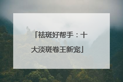 祛斑好帮手：十大淡斑卷王新宠