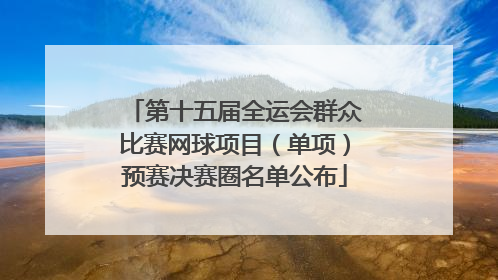 第十五届全运会群众比赛网球项目（单项）预赛决赛圈名单公布