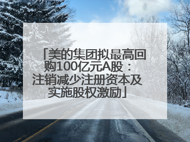 美的集团拟最高回购100亿元A股：注销减少注册资本及实施股权激励