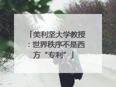 美利坚大学教授：世界秩序不是西方“专利”