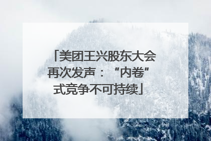美团王兴股东大会再次发声：“内卷”式竞争不可持续