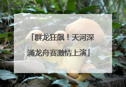群龙狂飙！天河深涌龙舟赛激情上演