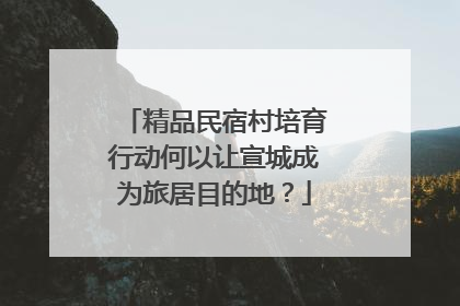 精品民宿村培育行动何以让宣城成为旅居目的地？