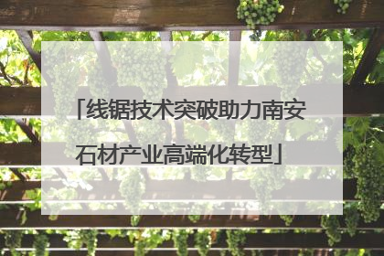 线锯技术突破助力南安石材产业高端化转型