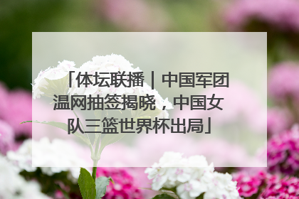 体坛联播｜中国军团温网抽签揭晓，中国女队三篮世界杯出局