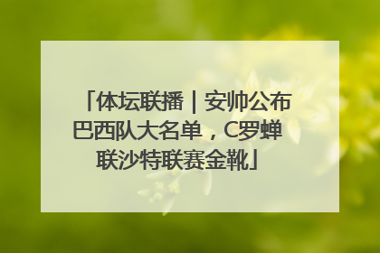 体坛联播｜安帅公布巴西队大名单，C罗蝉联沙特联赛金靴