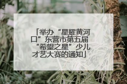 举办“星耀黄河口”东营市第五届“希望之星”少儿才艺大赛的通知