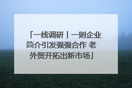 一线调研丨一则企业简介引发强强合作 老外贸开拓出新市场