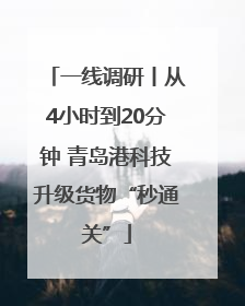 一线调研丨从4小时到20分钟 青岛港科技升级货物“秒通关”