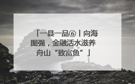 一县一品⑥丨向海图强，金融活水滋养舟山“致富鱼”