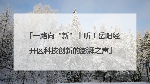 一路向“新”丨听！岳阳经开区科技创新的澎湃之声