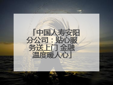 中国人寿安阳分公司：贴心服务送上门 金融温度暖人心