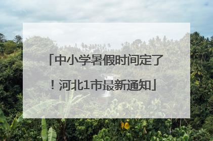中小学暑假时间定了！河北1市最新通知