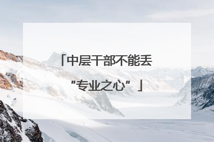 中层干部不能丢“专业之心”