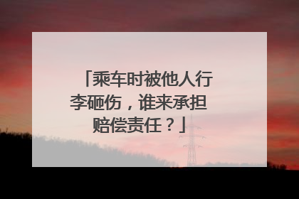 乘车时被他人行李砸伤，谁来承担赔偿责任？