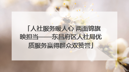 人社服务暖人心 两面锦旗映担当——东昌府区人社局优质服务赢得群众双赞誉
