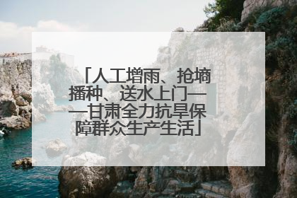 人工增雨、抢墒播种、送水上门——甘肃全力抗旱保障群众生产生活