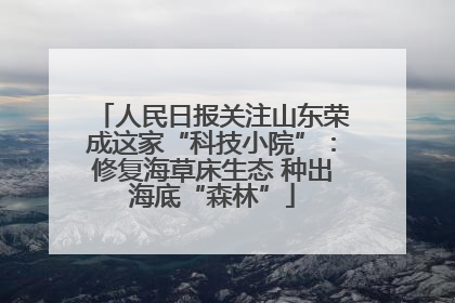 人民日报关注山东荣成这家“科技小院”：修复海草床生态 种出海底“森林”
