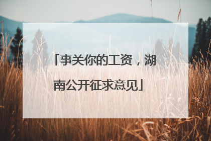 事关你的工资，湖南公开征求意见