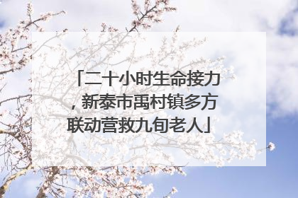 二十小时生命接力，新泰市禹村镇多方联动营救九旬老人