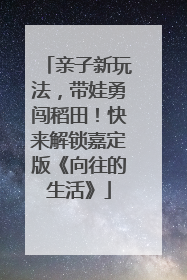 亲子新玩法，带娃勇闯稻田！快来解锁嘉定版《向往的生活》