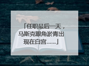 任职最后一天，马斯克眼角淤青出现在白宫……