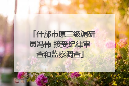 什邡市原三级调研员冯伟 接受纪律审查和监察调查