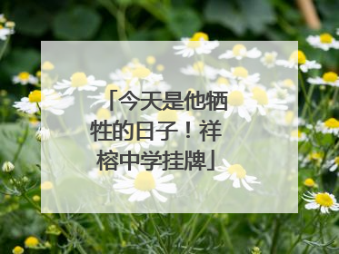 今天是他牺牲的日子！祥榕中学挂牌